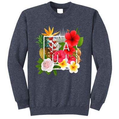 Flowers of Maui Word Art - Hawaiian Island Souvenir Sweatshirt