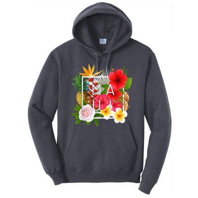 Flowers of Maui Word Art - Hawaiian Island Souvenir Tall Hoodie