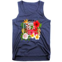 Flowers of Maui Word Art - Hawaiian Island Souvenir Tank Top