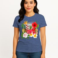 Flowers of Maui Word Art - Hawaiian Island Souvenir Womens T-Shirt