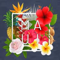 Flowers of Maui Word Art - Hawaiian Island Souvenir Womens T-Shirt