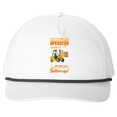 Forklift Operator My Sense Of Humor Funny Forklift Driver Snapback Five-Panel Rope Hat