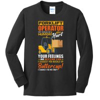 Forklift Operator My Sense Of Humor Funny Forklift Driver Kids Long Sleeve Shirt