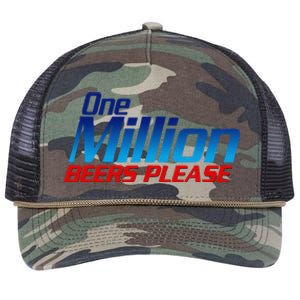 Funny One Million Beers Please Beer Enthusiast Drinking Gift Retro Rope Trucker Hat Cap