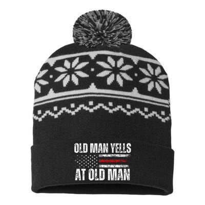 Funny Old Man Yells At Old Man Biden Trump Debates 2024 USA-Made Snowflake Beanie