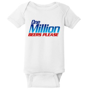 Funny One Million Beers Please Beer Enthusiast Drinking Baby Bodysuit