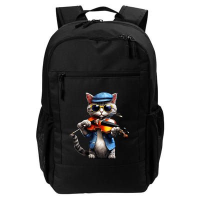 Funny Orchestra Musician Violinist Cat Playing Violin Gift Daily Commute Backpack