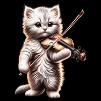 Funny Orchestra Musician Violinist Cute Cat Playing Violin Backpack