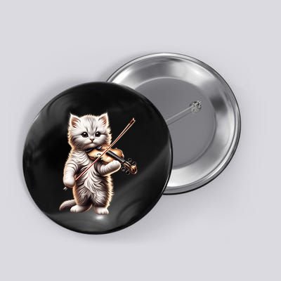 Funny Orchestra Musician Violinist Cute Cat Playing Violin Button