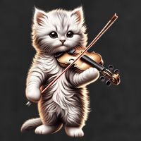 Funny Orchestra Musician Violinist Cute Cat Playing Violin Adult Drive Performance Visor