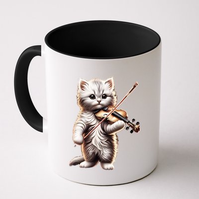 Funny Orchestra Musician Violinist Cute Cat Playing Violin Mug
