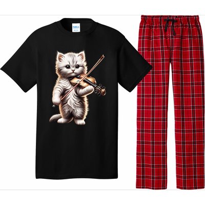 Funny Orchestra Musician Violinist Cute Cat Playing Violin Pajama Set