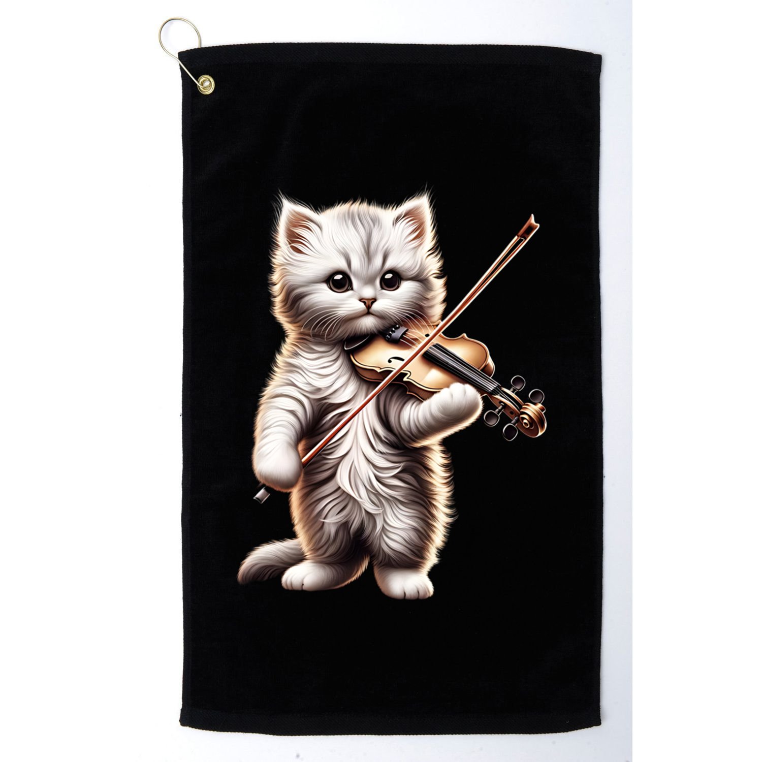 Funny Orchestra Musician Violinist Cute Cat Playing Violin Golf Towel