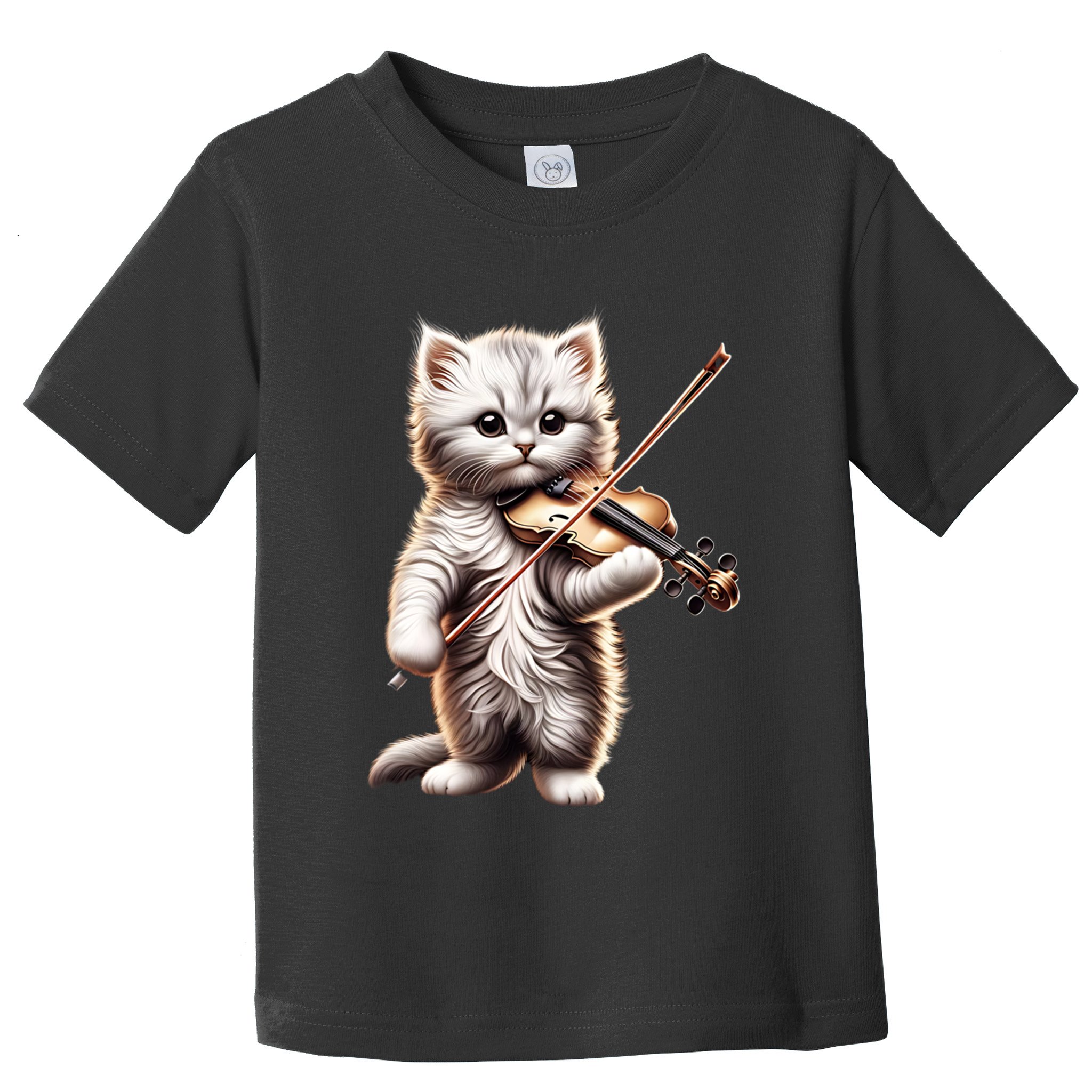 Funny Orchestra Musician Violinist Cute Cat Playing Violin Toddler T-Shirt