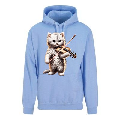 Funny Orchestra Musician Violinist Cute Cat Playing Violin Unisex Surf Hoodie