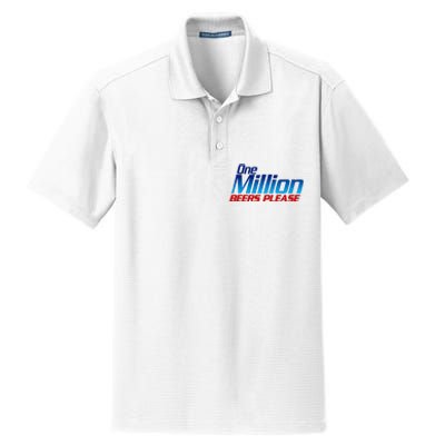 Funny One Million Beers Please Beer Enthusiast Drinking Dry Zone Grid Polo