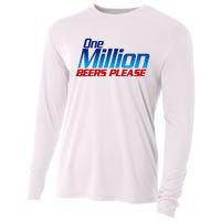 Funny One Million Beers Please Beer Enthusiast Drinking Cooling Performance Long Sleeve Crew