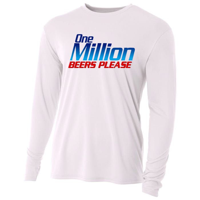 Funny One Million Beers Please Beer Enthusiast Drinking Cooling Performance Long Sleeve Crew