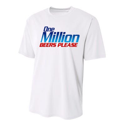 Funny One Million Beers Please Beer Enthusiast Drinking Performance Sprint T-Shirt