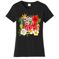 Flowers Of Maui Word Art Hawaiian Island Hawaii Strong Women's T-Shirt