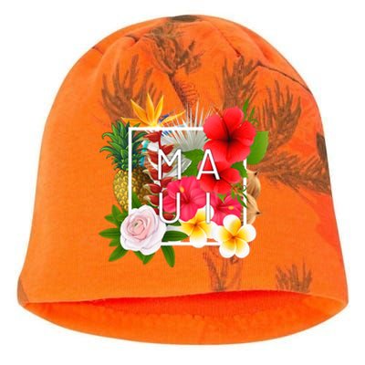 Flowers Of Maui Word Art Hawaiian Island Hawaii Strong Kati - Camo Knit Beanie