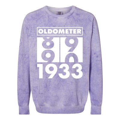 Funny Oldometer Made In 1933 90th Birthday Colorblast Crewneck Sweatshirt