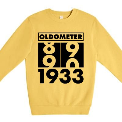 Funny Oldometer Made In 1933 90th Birthday Premium Crewneck Sweatshirt