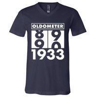 Funny Oldometer Made In 1933 90th Birthday V-Neck T-Shirt