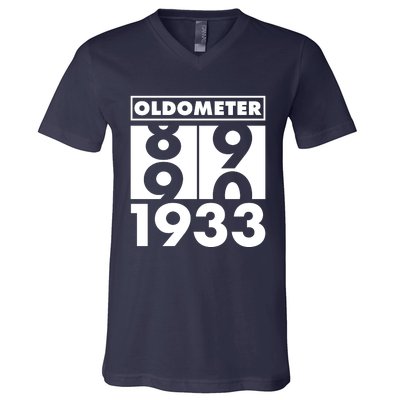 Funny Oldometer Made In 1933 90th Birthday V-Neck T-Shirt