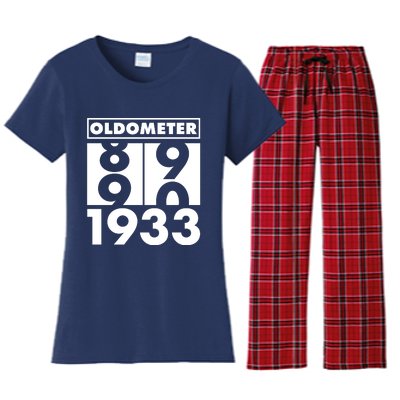 Funny Oldometer Made In 1933 90th Birthday Women's Flannel Pajama Set