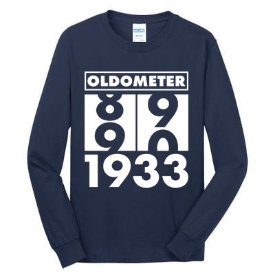 Funny Oldometer Made In 1933 90th Birthday Tall Long Sleeve T-Shirt