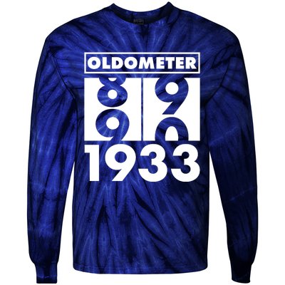 Funny Oldometer Made In 1933 90th Birthday Tie-Dye Long Sleeve Shirt