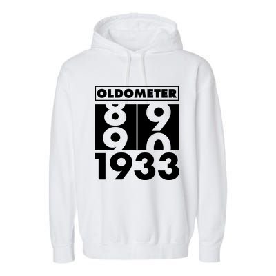 Funny Oldometer Made In 1933 90th Birthday Garment-Dyed Fleece Hoodie