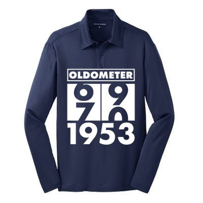 Funny Oldometer Made In 1953 70th Birthday Silk Touch Performance Long Sleeve Polo