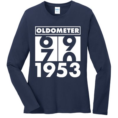 Funny Oldometer Made In 1953 70th Birthday Ladies Long Sleeve Shirt