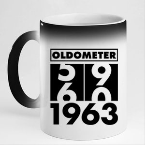 Funny Oldometer Made In 1963 60th Birthday 11oz Black Color Changing Mug