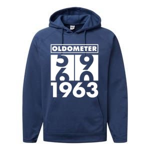 Funny Oldometer Made In 1963 60th Birthday Performance Fleece Hoodie