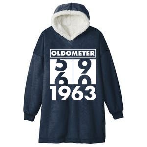 Funny Oldometer Made In 1963 60th Birthday Hooded Wearable Blanket