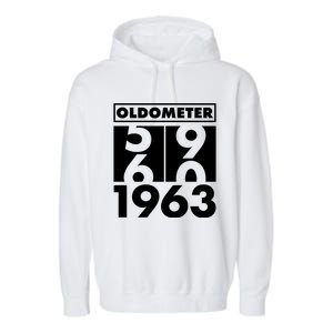 Funny Oldometer Made In 1963 60th Birthday Garment-Dyed Fleece Hoodie