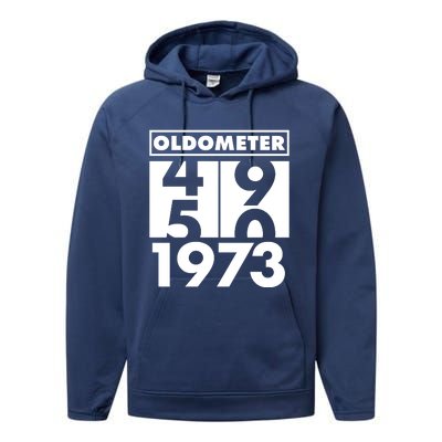 Funny Oldometer Made In 1973 50th Birthday Performance Fleece Hoodie