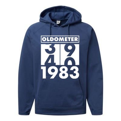 Funny Oldometer Made In 1983 40th Birthday Performance Fleece Hoodie