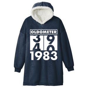 Funny Oldometer Made In 1983 40th Birthday Hooded Wearable Blanket