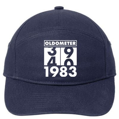 Funny Oldometer Made In 1983 40th Birthday 7-Panel Snapback Hat