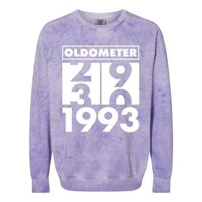 Funny Oldometer Made In 1993 30th Birthday Colorblast Crewneck Sweatshirt