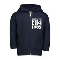 Funny Oldometer Made In 1993 30th Birthday Toddler Zip Fleece Hoodie