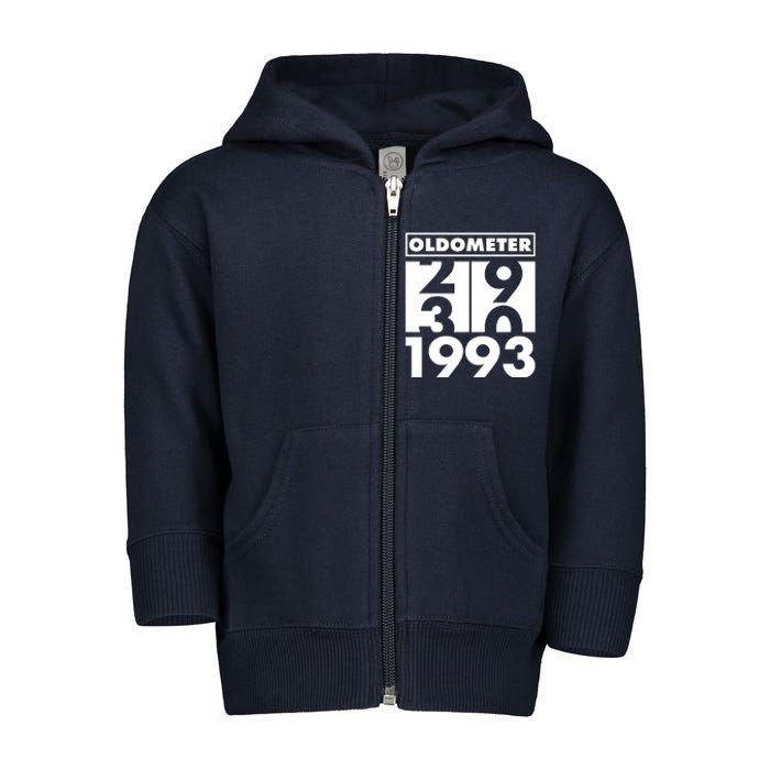 Funny Oldometer Made In 1993 30th Birthday Toddler Zip Fleece Hoodie