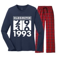 Funny Oldometer Made In 1993 30th Birthday Women's Long Sleeve Flannel Pajama Set 