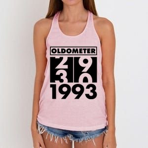 Funny Oldometer Made In 1993 30th Birthday Women's Knotted Racerback Tank