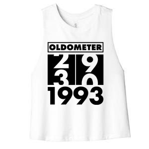 Funny Oldometer Made In 1993 30th Birthday Women's Racerback Cropped Tank