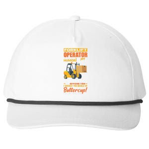 Forklift Operator My Sense Of Humor Funny Forklift Driver Snapback Five-Panel Rope Hat